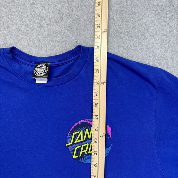 Santa Cruz T-Shirt Men’s Large Blue Ombre Front Back Graphic Skatewear - Picture 9 of 14